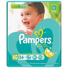Fralda Pampers Total Confort Tamanho XG Mega 34 Unidades Peso Indicado 12 - 15kg