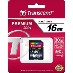 Cartão de Memória SDHC-I Transcend 16 GB TS16GSDHC10