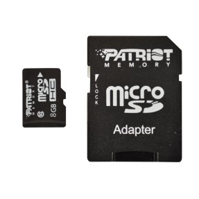 Cartão de Memória Micro SDHC com Adaptador Patriot LX 8 GB PSF8GMCSDHC10