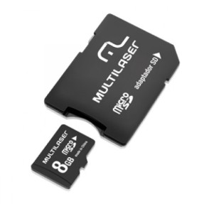 Cartão de Memória Micro SD com Adaptador Multilaser 8 GB MC004