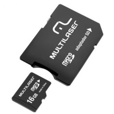 Cartão de Memória Micro SDHC com Adaptador Multilaser 16 GB MC005