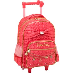 Mochila com Rodinhas Escolar PCF Global Hello Kitty Sparkling 924Q02C