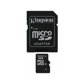 Cartão de Memória Micro SDHC com Adaptador Kingston 8 GB SDC10/8GB