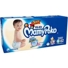 Fralda MamyPoko Super Seca Tamanho G Mega 42 Unidades Peso Indicado 9 - 14kg